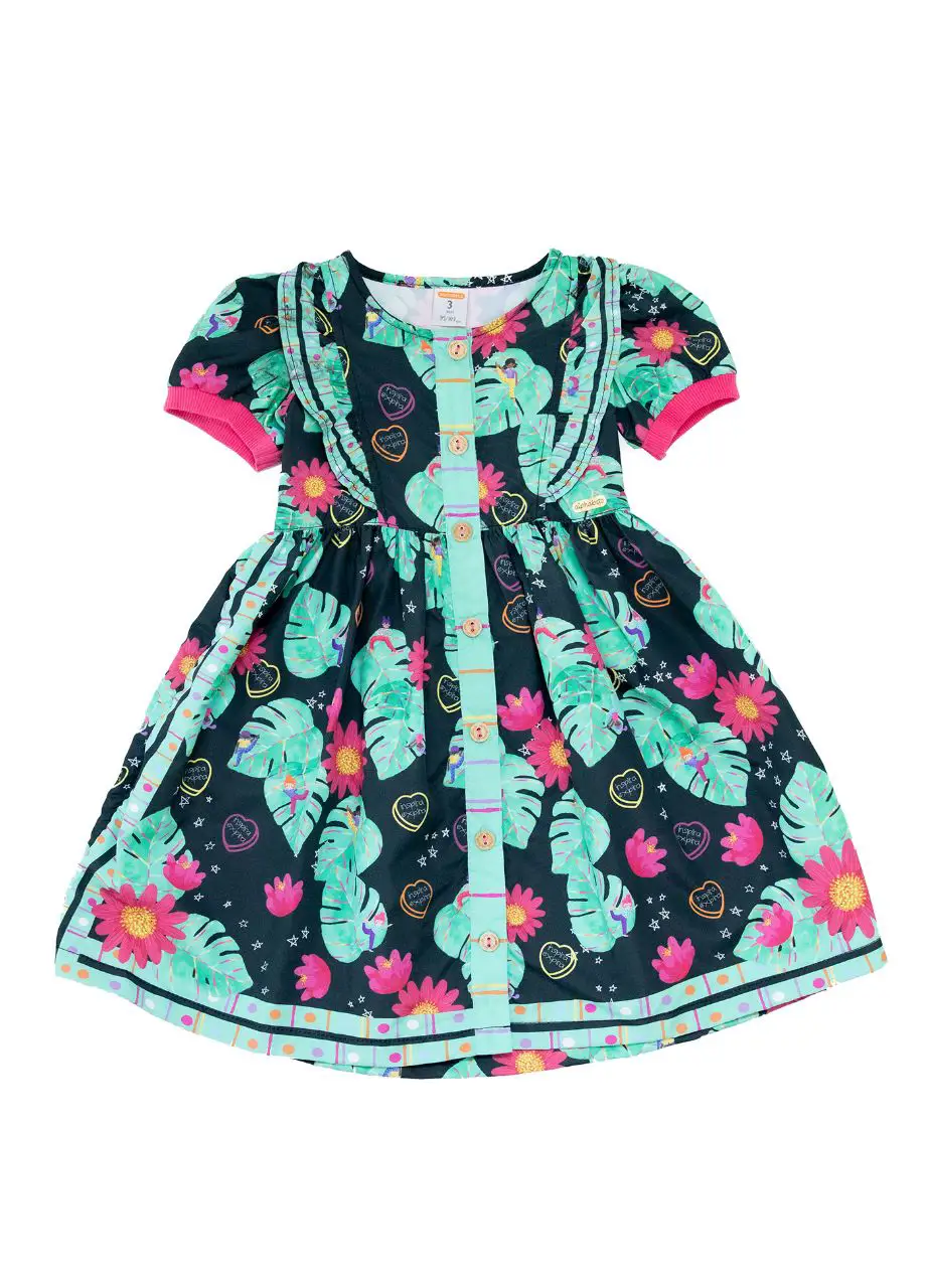 Miniatura VESTIDO ALPHABETO COLECAO INSPIRA EXPIRA CORES: VERDE E PRETO  2